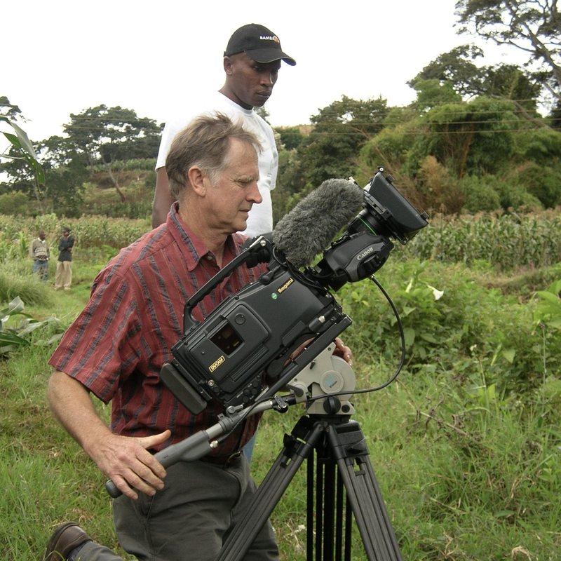Alan Dater filming on location